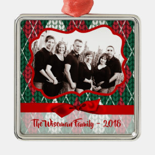 Christmas Ugly Sweater Groen Garen FOTO Ornament
