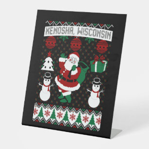 Christmas Ugly Sweater Kenosha Wisconsin Reclamebord Met Voetstuk