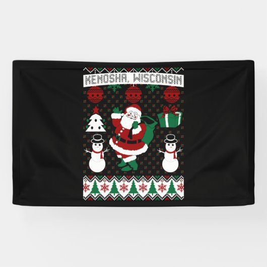 Christmas Ugly Sweater Kenosha Wisconsin Spandoek (Horizontaal)