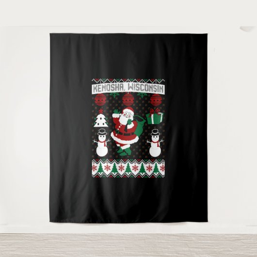 Christmas Ugly Sweater Kenosha Wisconsin Wandkleed (Voorkant)