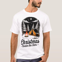 Christmas Under the Stars Camping Scene T-shirt