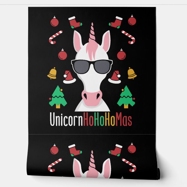 Christmas Unicorn Behang (Afrollen)