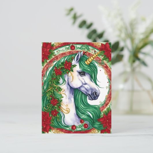 Christmas Unicorn Briefkaart (Staand voorkant)