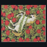 Christmas Unicorn Cadeaupapier<br><div class="desc">Het schilderen van de kerstboomkleur met rode punsettia en groene bladeren op een donkere achtergrond.</div>