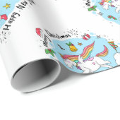 Christmas Unicorn Cadeaupapier (Rol Hoek)