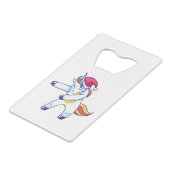 Christmas Unicorn Creditkaart Flessenopener (Voorkant Gekanteld)