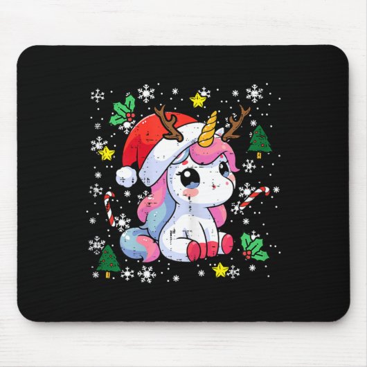 Christmas Unicorn Cute Magical Xmas Toddler Girls Muismat (Voorkant)