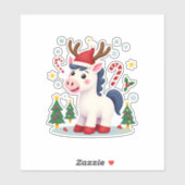 Christmas Unicorn Cute Magical Xmas Toddler Girls  Sticker (Vel)