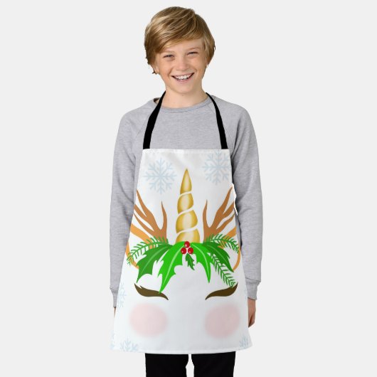 Christmas Unicorn Face Schort (Gedragen)