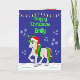 Christmas Unicorn Folded Greeting Card Kaart