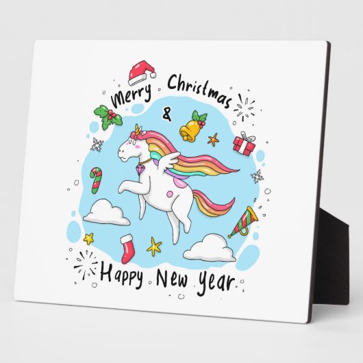 Christmas Unicorn Fotoplaat (Zijkant)