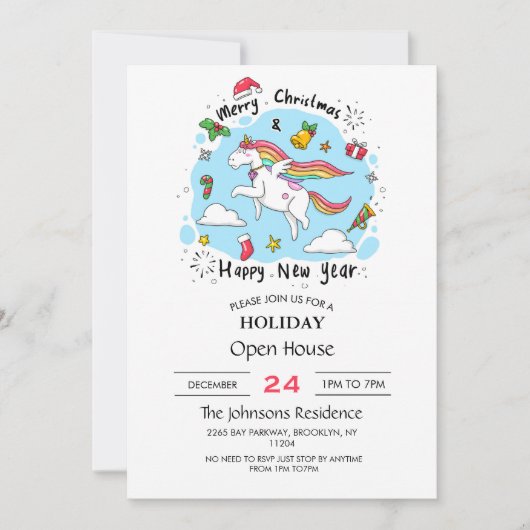 Christmas Unicorn Kaart (Voorkant)