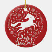 Christmas Unicorn Keramisch Ornament (Achterkant)