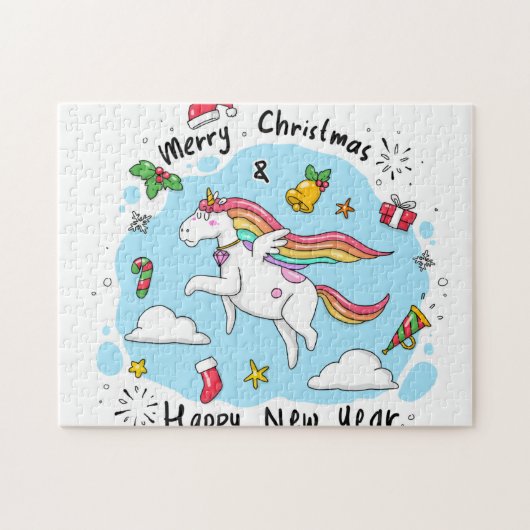 Christmas Unicorn Legpuzzel (Horizontaal)