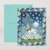 CHRISTMAS UNICORN, MAGIC HORN TREE, FANTASY HORSE BRIEFKAART (Voorkant / Achterkant)