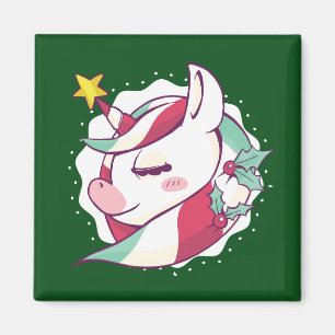 Christmas Unicorn Magneet