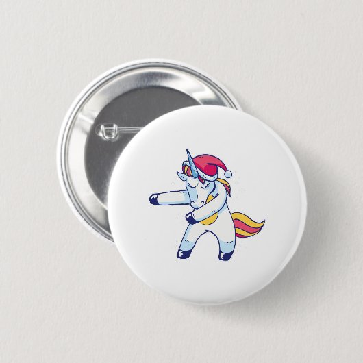 Christmas Unicorn Ronde Button 5,7 Cm (Voorkant /achterkant)