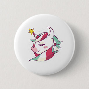 Christmas Unicorn Ronde Button 5,7 Cm