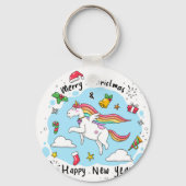 Christmas Unicorn Sleutelhanger (Voorkant)