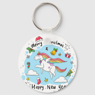 Christmas Unicorn Sleutelhanger
