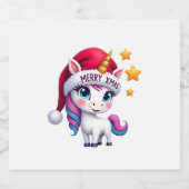 Christmas Unicorn T-Shirt (3) Sparkling Wijnetiket (Enkel label)