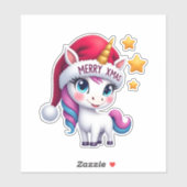 Christmas Unicorn T-Shirt (3) Sticker (Vel)