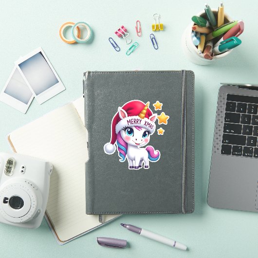 Christmas Unicorn T-Shirt (3) Sticker (iPad Cover)