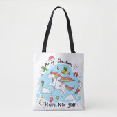 Christmas Unicorn Tote Bag (Voorkant)