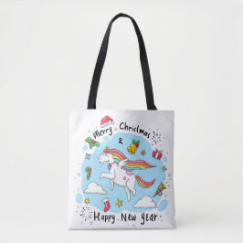 Christmas Unicorn Tote Bag