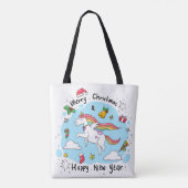 Christmas Unicorn Tote Bag (Achterkant)