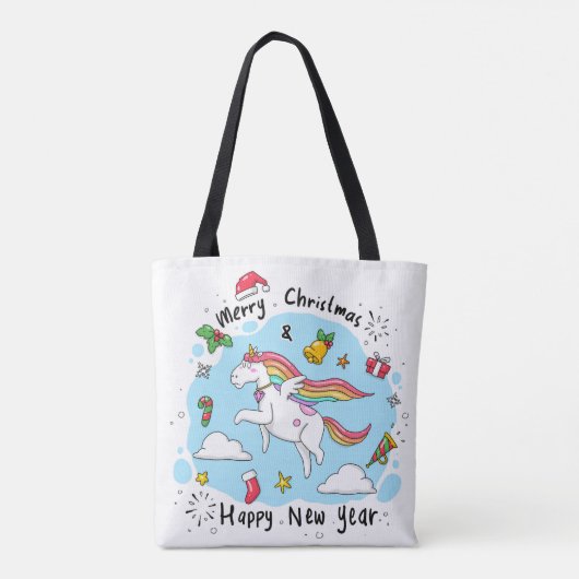 Christmas Unicorn Tote Bag (Achterkant)