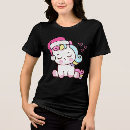 Christmas Unicorn Tri-Blend Shirt