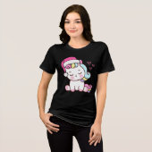 Christmas Unicorn Tri-Blend Shirt (Voorkant volledig)