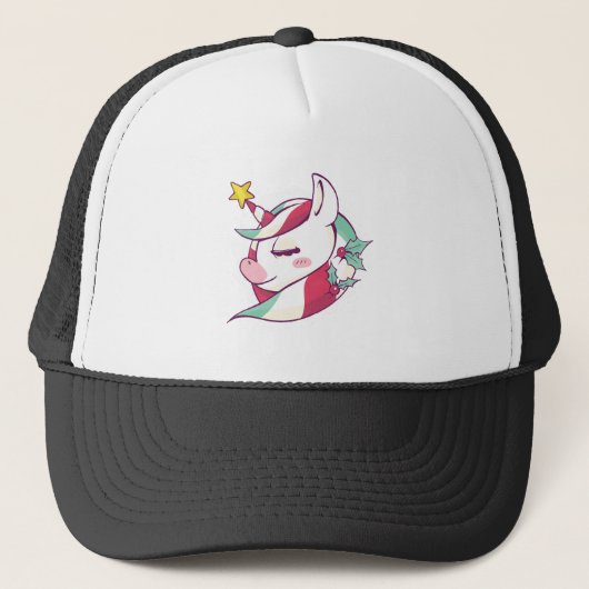 Christmas Unicorn Trucker Pet (Voorkant)
