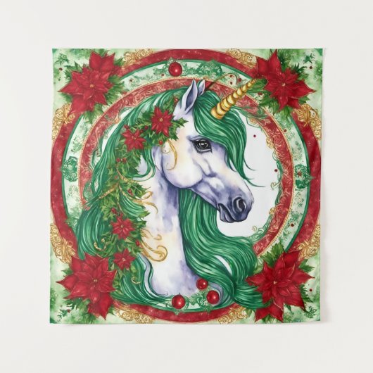 Christmas Unicorn Wandkleed (Voorkant)