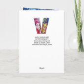 CHRISTMAS V LETTER/SANTA SPEELT HARP UIT FEESTDAGEN KAART (Achterkant)