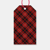Christmas | Vakantie Rood & Zwart Plaid Cadeaulabel (Achterkant)