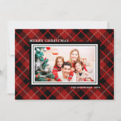 Christmas | Vakantiefotokaart (Red & Black) Feestdagenkaart (Voorkant)