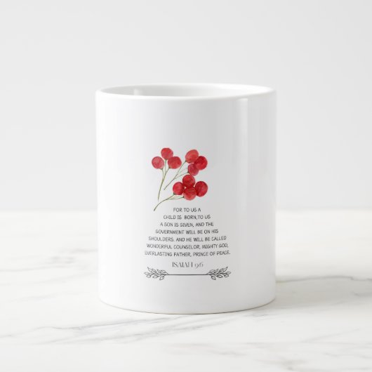 Christmas Verse Mug Isaiah 9:6 Grote Koffiekop (Voorkant)