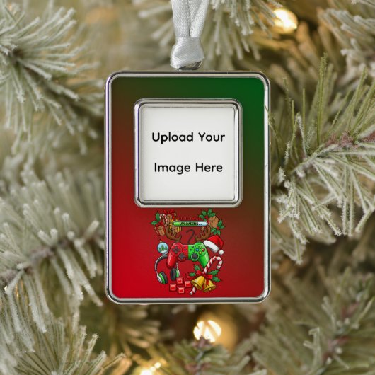 Christmas Verzilverd Omlijst Ornament (Boom)