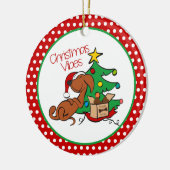 Christmas Vibes Dachshund Dog Ornament (Links)