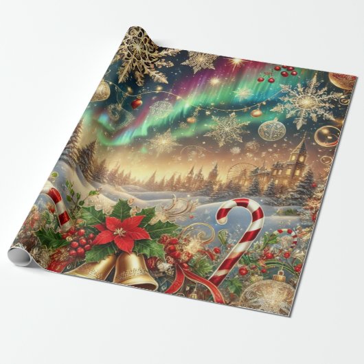Christmas Vibes Design Style 1 Cadeaupapier (Uitgerold)