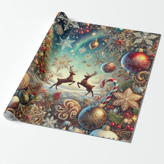 Christmas Vibes Design Style 2 Cadeaupapier (Uitgerold)