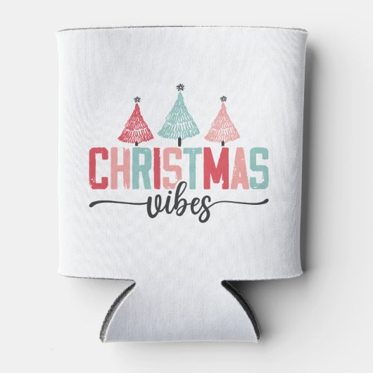 Christmas Vibes - Feestelijke boom ontwerp Blikjeskoeler (Voorkant)