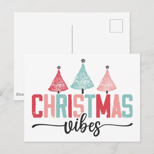 Christmas Vibes - Feestelijke boom ontwerp Briefkaart (Voorkant / Achterkant)
