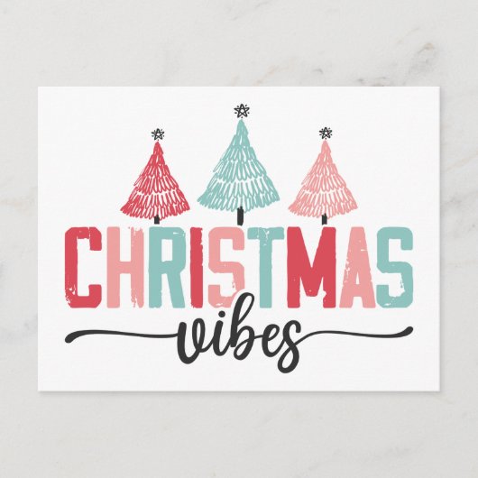 Christmas Vibes - Feestelijke boom ontwerp Briefkaart (Voorkant)