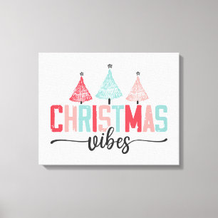 Christmas Vibes - Feestelijke boom ontwerp Canvas Afdruk