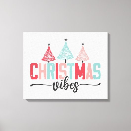 Christmas Vibes - Feestelijke boom ontwerp Canvas Afdruk (Voorkant)