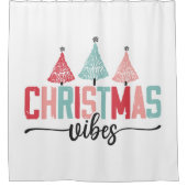 Christmas Vibes - Feestelijke boom ontwerp Douchegordijn (Voorkant)