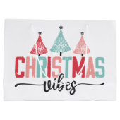 Christmas Vibes - Feestelijke boom ontwerp Groot Cadeauzakje (Achterkant)